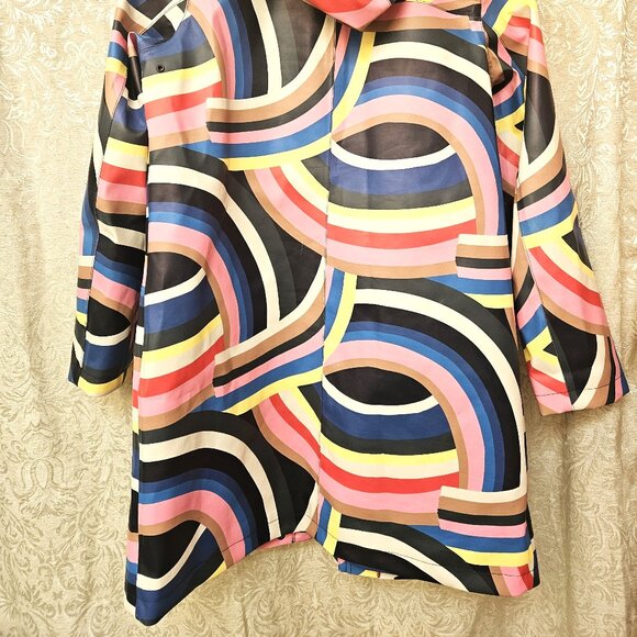 Boden rainbow striped coat raincoat bloggers' favorite size 4 - Picture 2 of 14